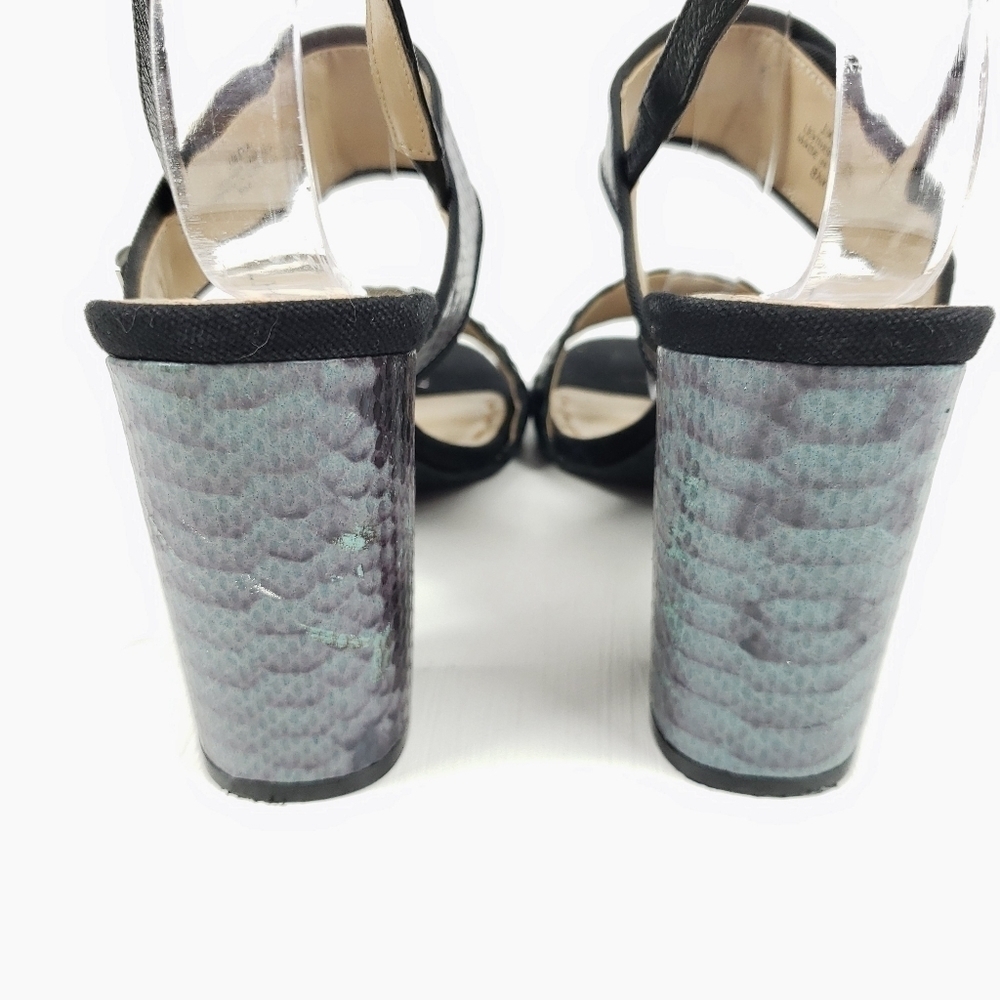 Tahari jada faux reptile print leather block heel sandals size 8M - Picture 5 of 13